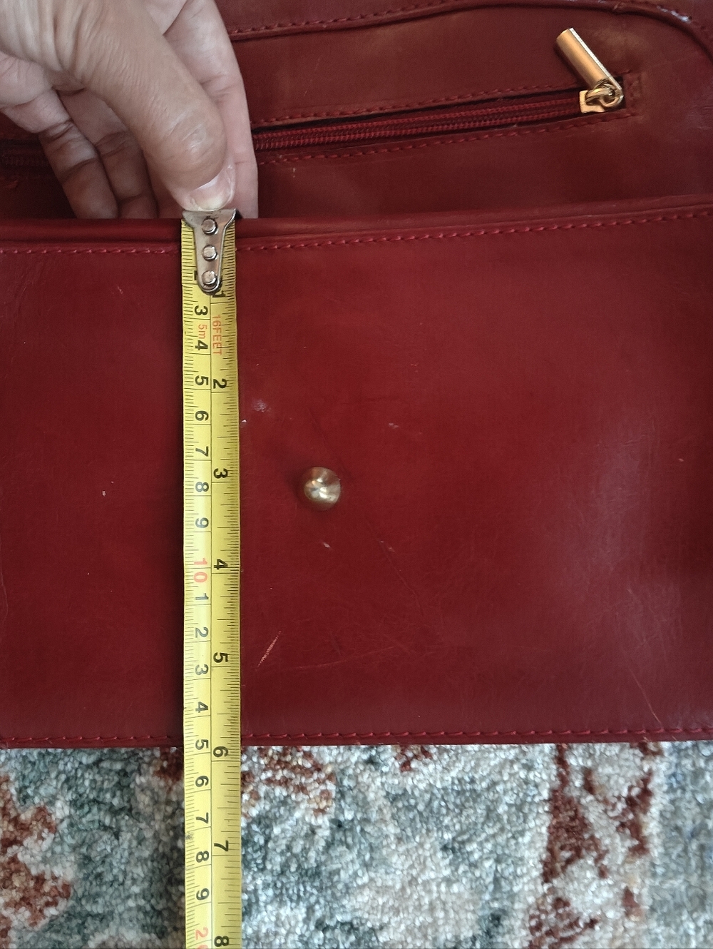 Vintage Italian Genuine Leather Dome Satchel Bag Burgundy Made In Italy - Picture 12 of 14